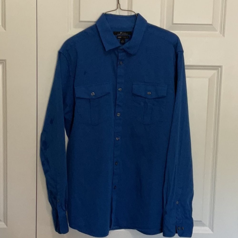 Marc Anthony Blue Casual Button Down Shirt
